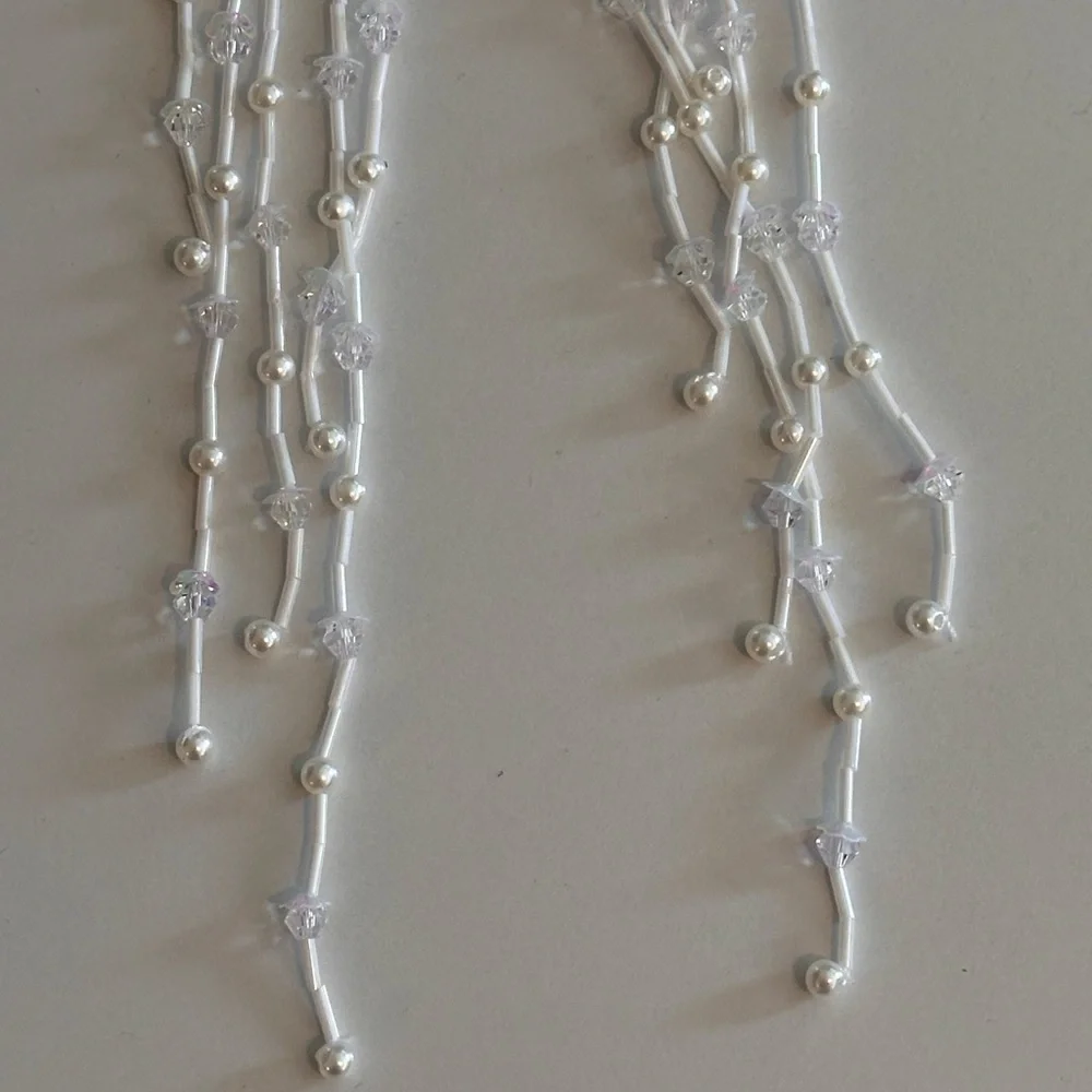 Butterfly Statement Earrings with Long Strands of Pearls